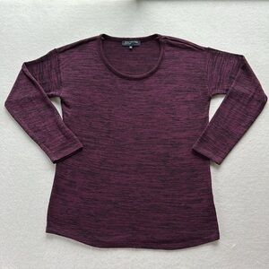 Jones NY Purple Black Light Weight Pullover Long Sleeved Sweater Tunic sz S